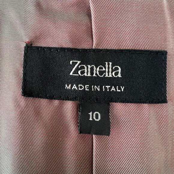 ZANELLA Green Jacket Geometric Wool Open Front Collared Single Breasted 10 ITALY - Picture 8 of 10